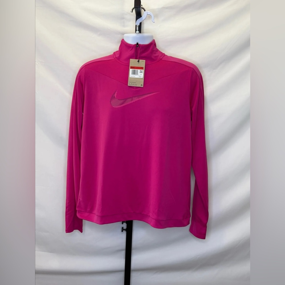 Large - Nike Womens Pink Swoosh 1/4 Zip Pullover Mid Layer Top. NWT